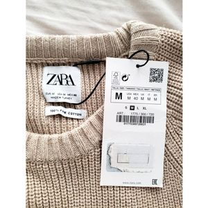 NWT Zara Men's M Beige Knit Sweater
